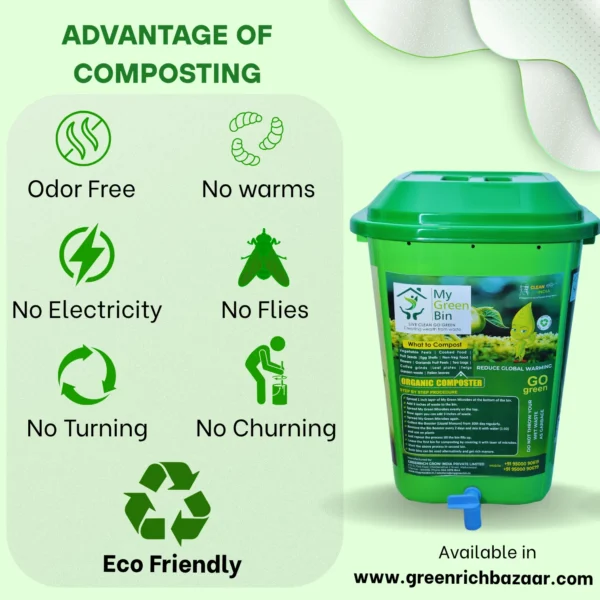 GRC 50 PP – 50 Ltr Home Composters (1 set with 10 ltr microbes) incl. Transportation - Image 2