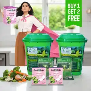 Home Composters 50 Ltr (1 set with 10 ltr microbes) + FREE CoolnSafe Napkin 2No's (Valentine’s Day Special) | Organic Kitchen Waste Composter