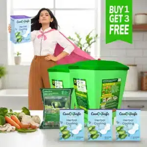 Home Composters 50 Ltrs (1 Set with 10 ltr Microbes) + FREE CoolnSafe Napkin3 No's (Valentine’s Day Special) | Organic Kitchen Waste Composter