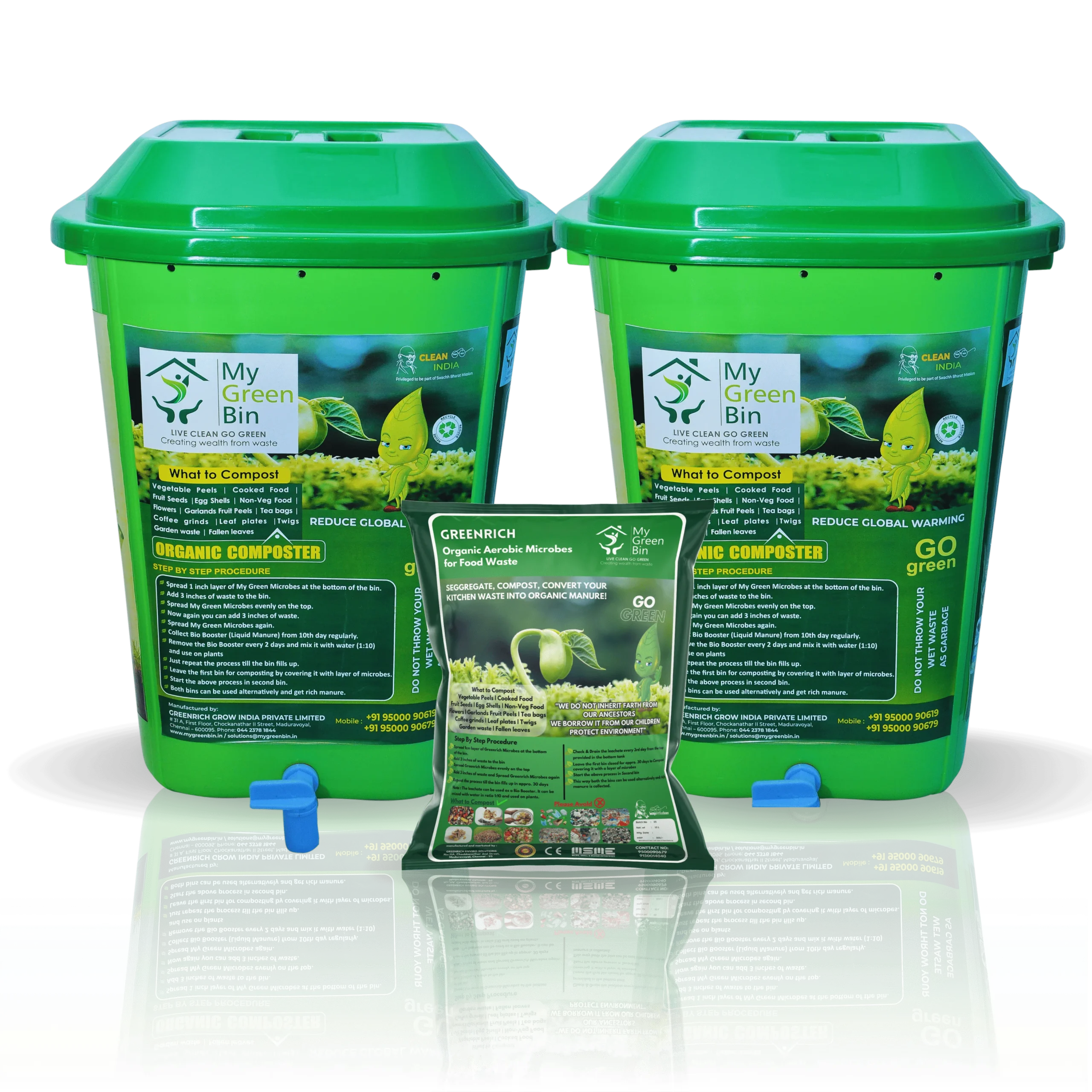 GRC 25 (PP) – 25 ltrs Home Composters (1 Set with 5 Ltr Microbes) incl.transportation
