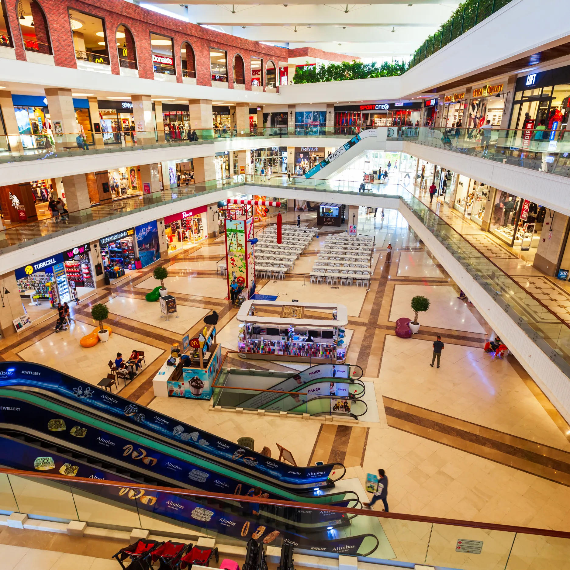Hotels, Restaurants & Malls
