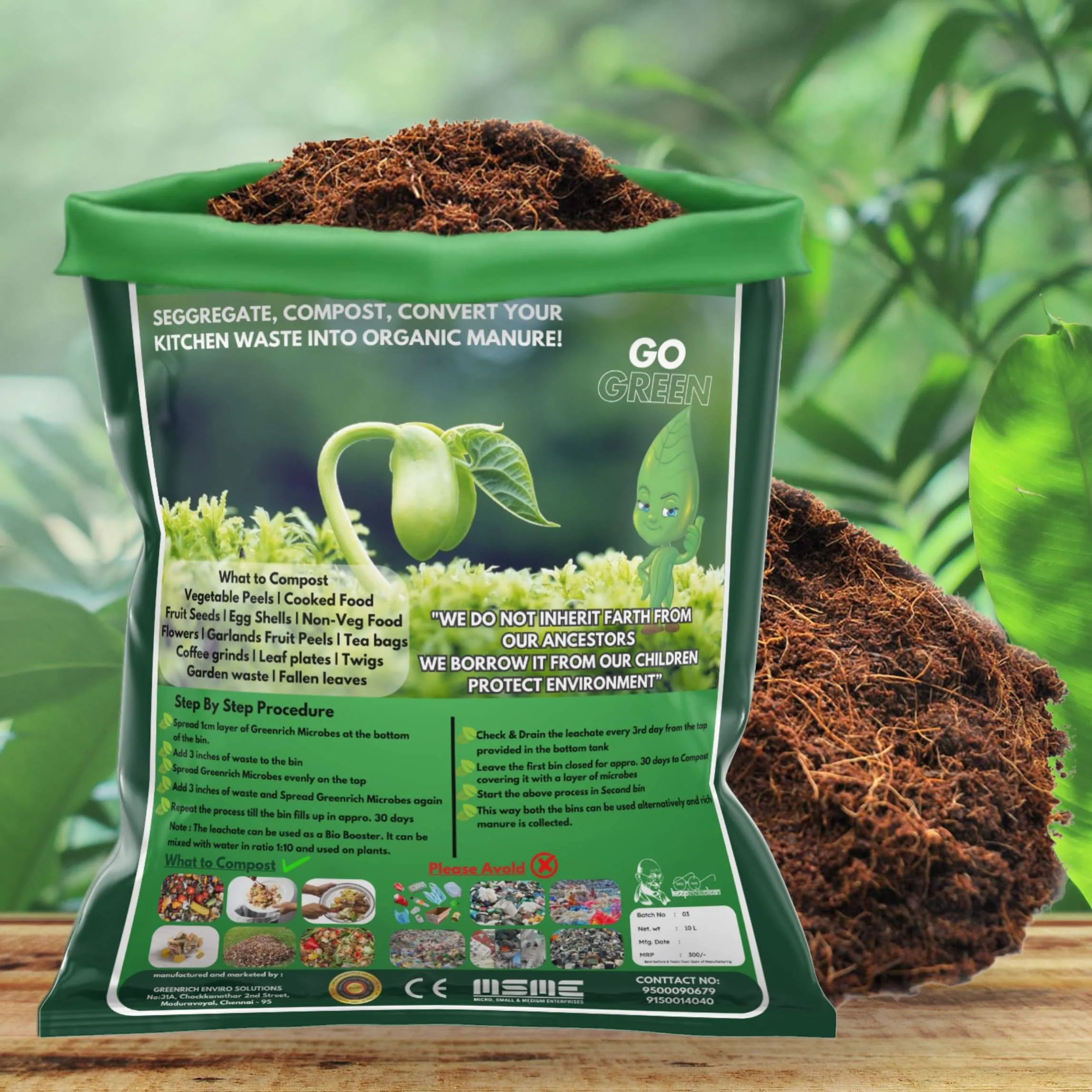 Compost making Powder for Organic Wet Waste 10 Ltr