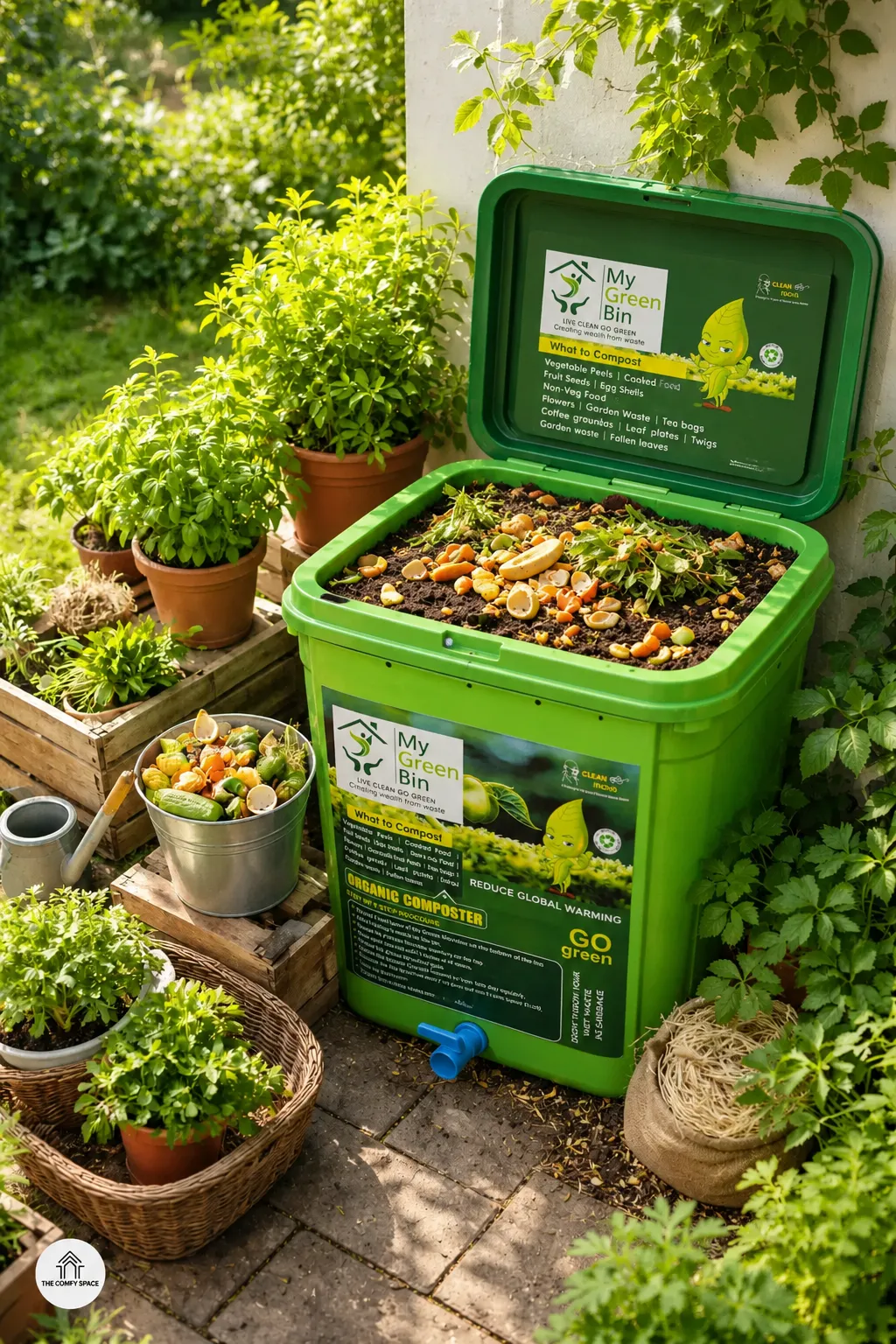 Healthy home garden supported by compost
